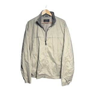 Weatherproof Mens Microfiber Golf Jacket Stone Tan Full Zip Mock Neck  M